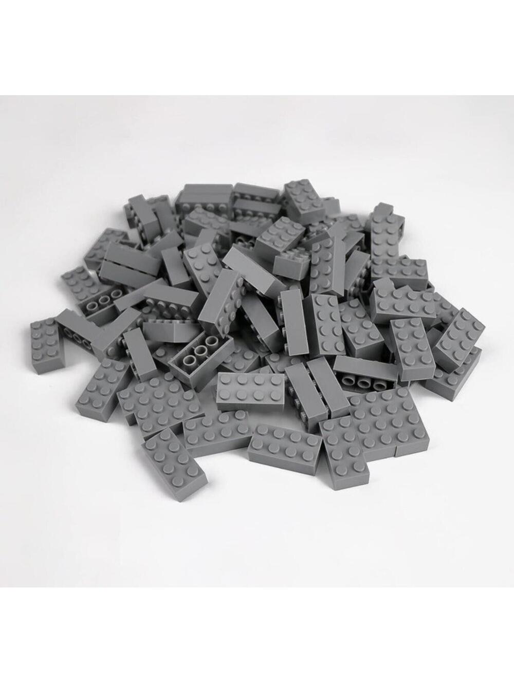 Unirolic Classic Building Bricks, 100 Piece 2x4 Building Blocks STEM Gray